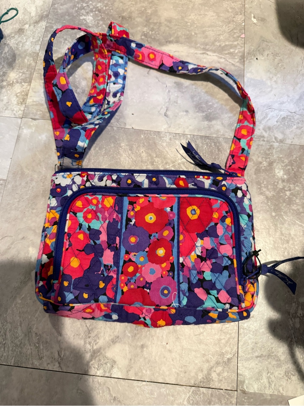 Vera Bradley Quilted Floral Crossbody - Pink & Purple